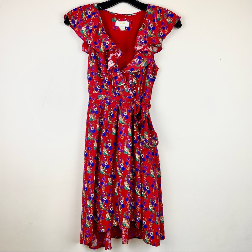MAEVE • Sz. 0 Rosalia red floral wrap dress - Picture 2 of 10